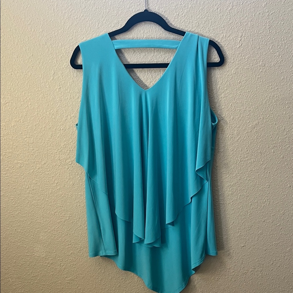 Chic Sleeveless Turquoise Women's Blouse